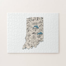 Puzzle Mapa de imágenes de la época de Indiana