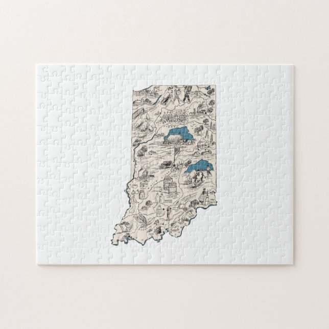 Puzzle Mapa de imágenes de la época de Indiana (Horizontal)