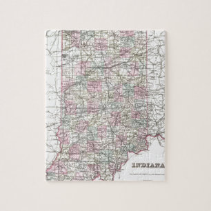 Puzzle Mapa de Indiana. José Hutchins Colton