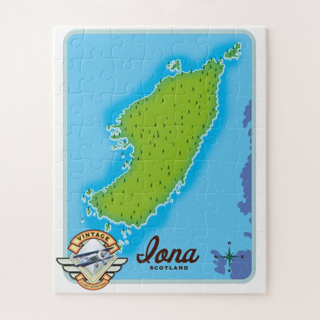Puzzle Mapa de Iona Escocia (Vertical)
