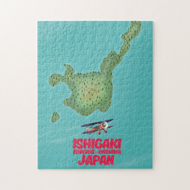 Puzzle Mapa de Ishigaki Okinawa, Japón (Vertical)