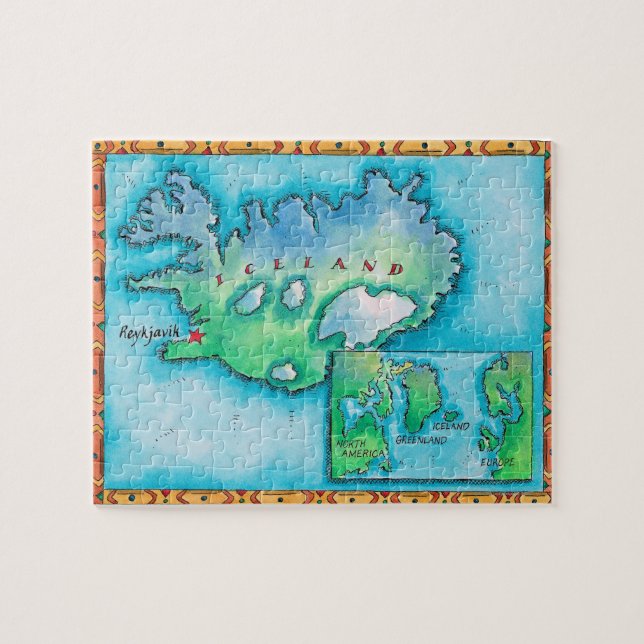 Puzzle Mapa de Islandia (Horizontal)