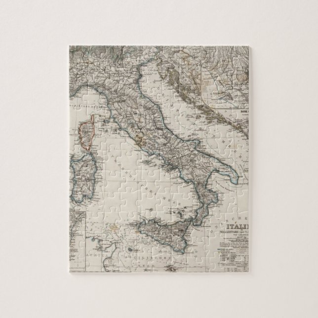 Puzzle Mapa de Italia de Stieler (Vertical)