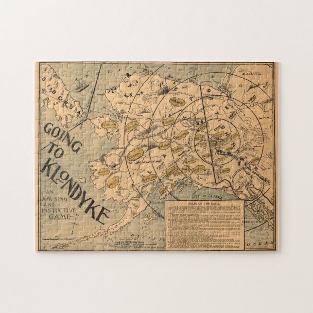 Puzzle Mapa de juegos de mesa de Alaska (1897) (Horizontal)