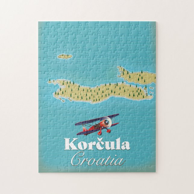 Puzzle Mapa de Korčula Croacia (Vertical)