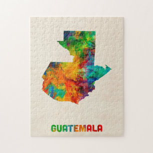 Puzzle Mapa de la acuarela de Guatemala