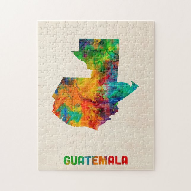 Puzzle Mapa de la acuarela de Guatemala (Vertical)