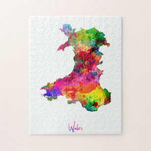 Puzzle Mapa de la acuarela de País de Gales
