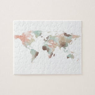 Puzzle Mapa de la acuarela mundial