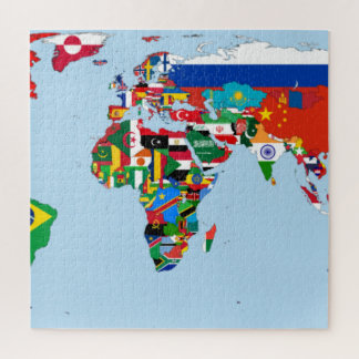 Puzzle Mapa de la bandera del mundo 2