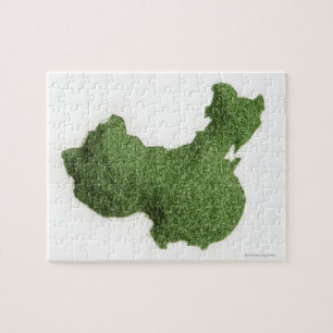 Puzzle Mapa de la China continental hecho de hierba