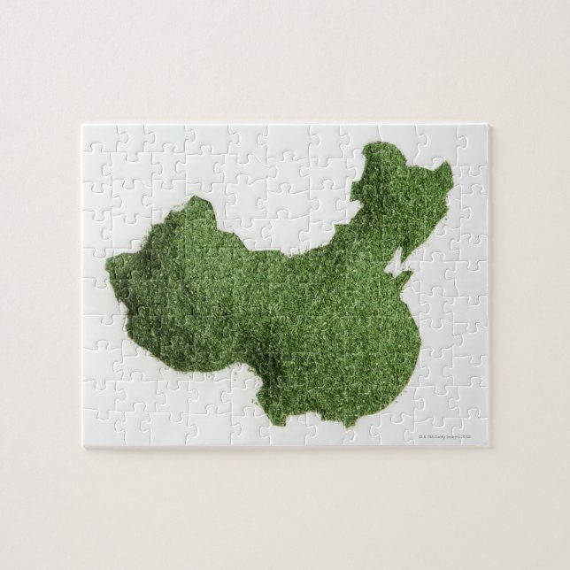 Puzzle Mapa de la China continental hecho de hierba (Horizontal)