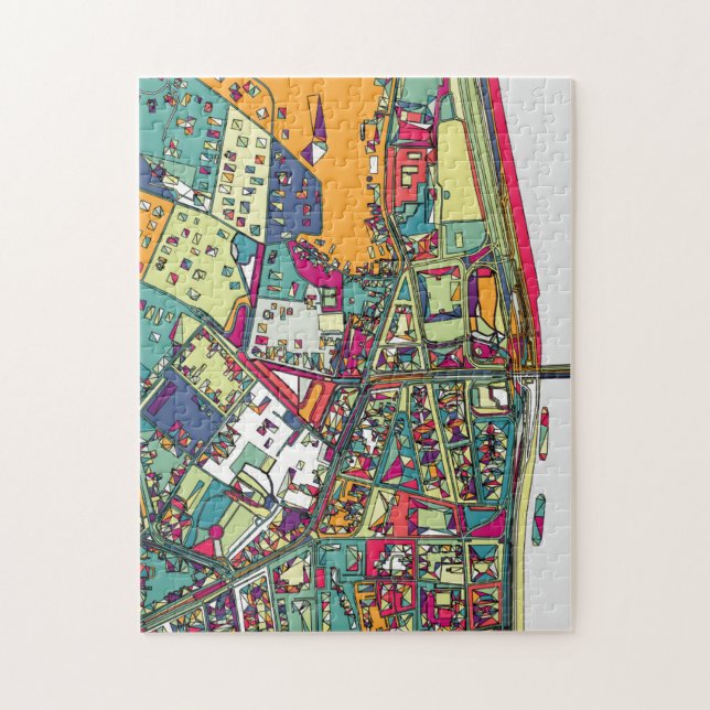 Puzzle Mapa de la ciudad de Budapest, Hungría el | (Vertical)