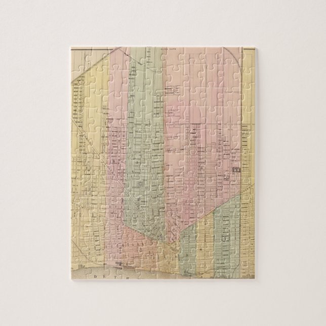 Puzzle Mapa de la ciudad de Detroit (Vertical)
