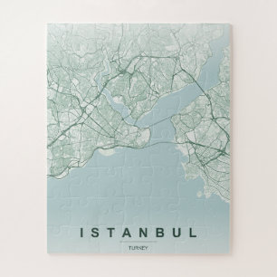 Puzzle Mapa de la ciudad de Estambul Turquía Diseño Minim