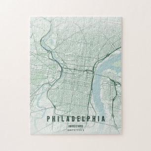 Puzzle Mapa de la ciudad de Filadelfia EE. UU. Diseño min