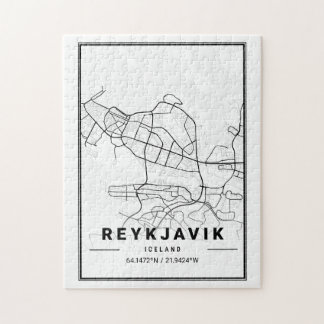 Puzzle Mapa de la ciudad de Islandia de Reykjavik | Arte