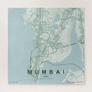 Puzzle Mapa de la ciudad de Mumbai India Diseño Mínimo