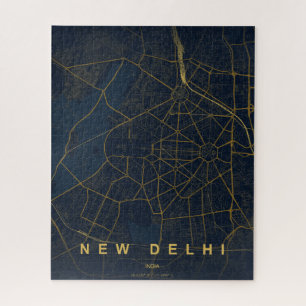 Puzzle Mapa de la ciudad de Nueva Delhi, India, diseño mi
