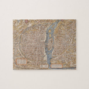 Puzzle Mapa de la ciudad de París vintage, 1550