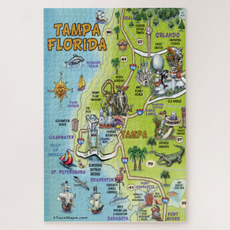 Puzzle Mapa de la diversión de Tampa Orlando la Florida