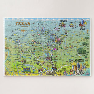 Puzzle Mapa de la diversión de Tejas