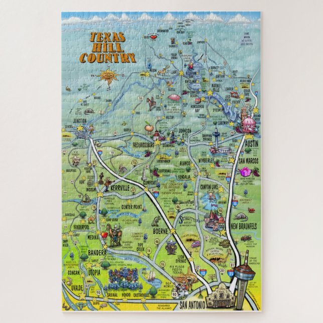Puzzle Mapa de la diversión del país de la colina de (Vertical)