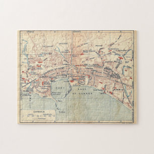 Puzzle Mapa de la época de Cannes Francia (1921)