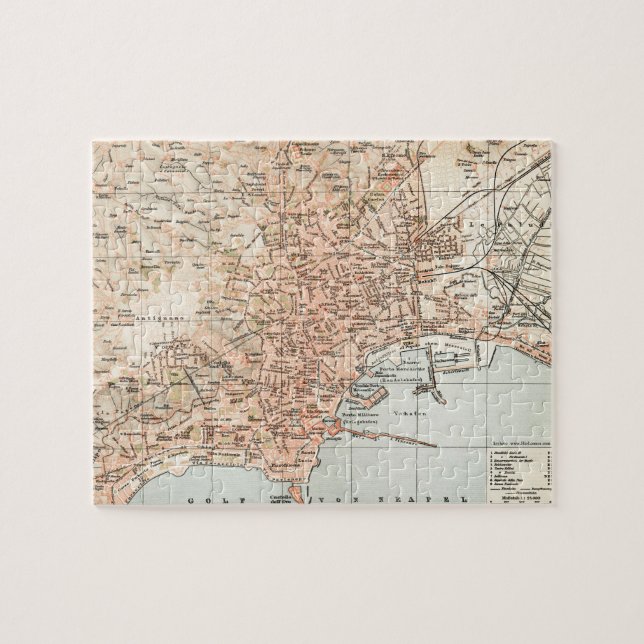 Puzzle Mapa de la época de Nápoles Italia (1897) (Horizontal)