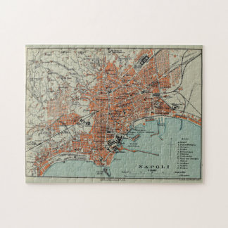 Puzzle Mapa de la época de Nápoles Italia (1911)