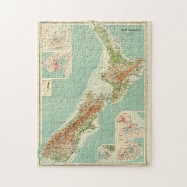 Puzzle Mapa de la época de Nueva Zelanda (1922) (Vertical)