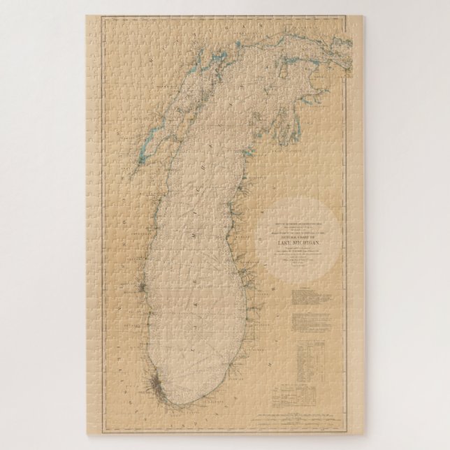 Puzzle Mapa de la época del lago Michigan (1898) (Vertical)
