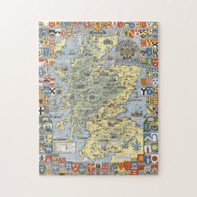Puzzle Mapa de la Escocia histórica (Vertical)