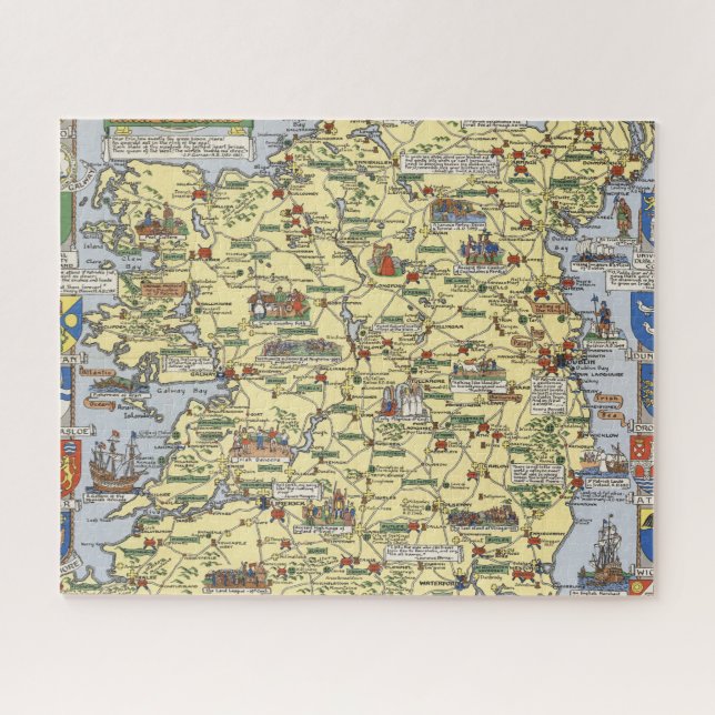 Puzzle Mapa de la Irlanda histórica (Horizontal)