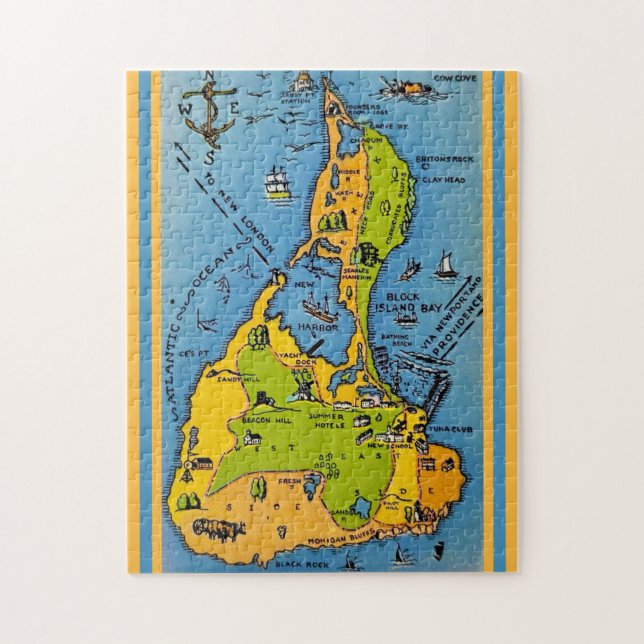Puzzle Mapa de la Isla Block 11x14 (Vertical)