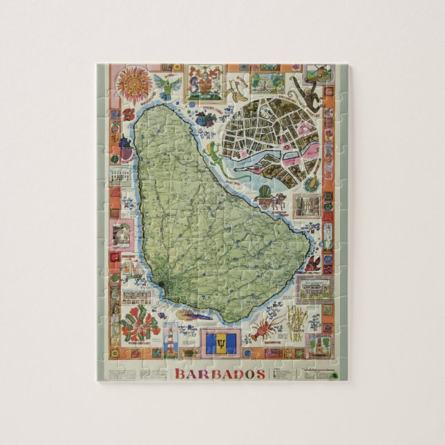 Puzzle Mapa de la isla de Barbados (Vertical)