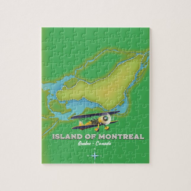 Puzzle Mapa de la Isla de Montreal Canadá (Vertical)