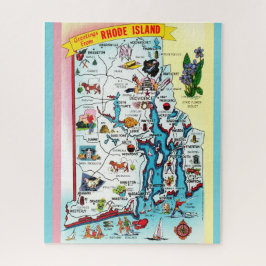 Puzzle Mapa de la isla de Rhode Vintage