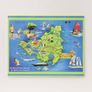 Puzzle Mapa de la isla de San Martín 16x20 
