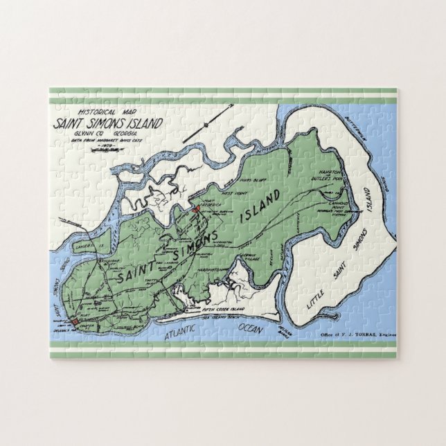 Puzzle Mapa de la isla de St Simons (Horizontal)