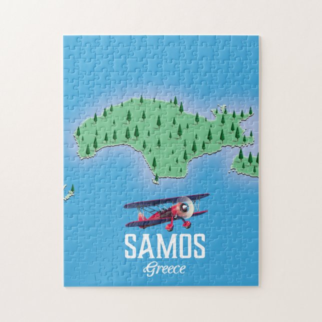 Puzzle Mapa de la isla griega de Samos (Vertical)