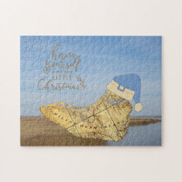 Puzzle Mapa de la isla Hilton Head Navidades de Merry Low