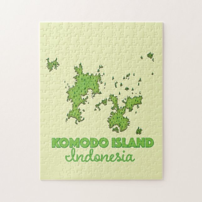 Puzzle Mapa de la isla Komodo Indonesia (Vertical)
