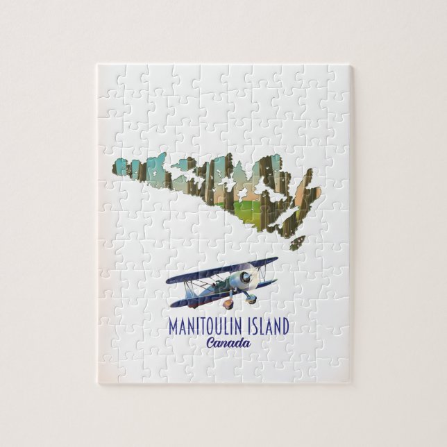 Puzzle Mapa de la isla Manitoulin en Canadá (Vertical)