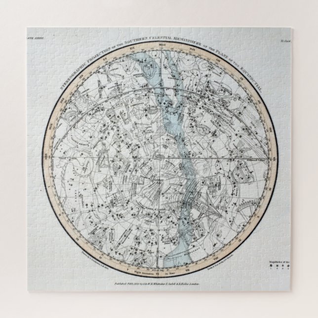 Puzzle Mapa de la placa XXVIII del hemisferio meridional (Horizontal)
