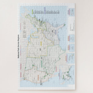 Puzzle Mapa de la región del Servicio de Parque Nacional