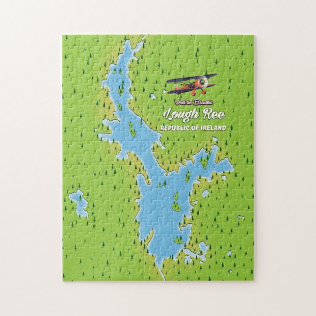 Puzzle Mapa de la República de Irlanda de Lough Ree, loug (Vertical)