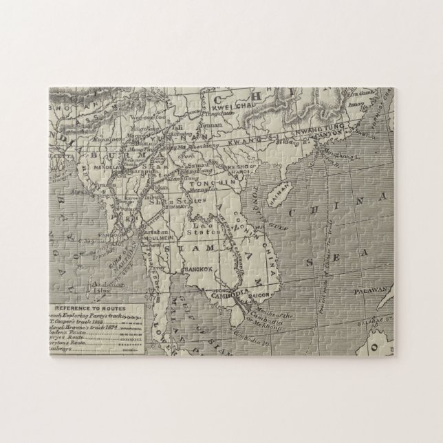 Puzzle Mapa de la ruta propuesta a China de Birmania (Horizontal)