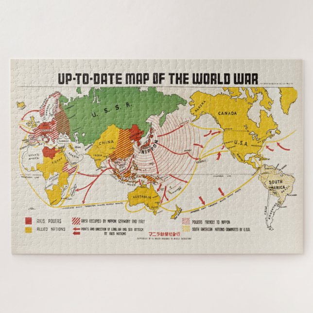 Puzzle Mapa de la Segunda Guerra Mundial (Horizontal)