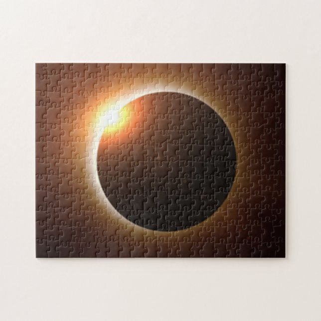 Puzzle Mapa de la trayectoria del eclipse solar total de  (Horizontal)